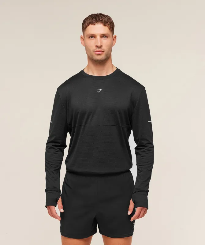 Gymshark Running Long Sleeve T-Shirt - Black sold by Gymshark
