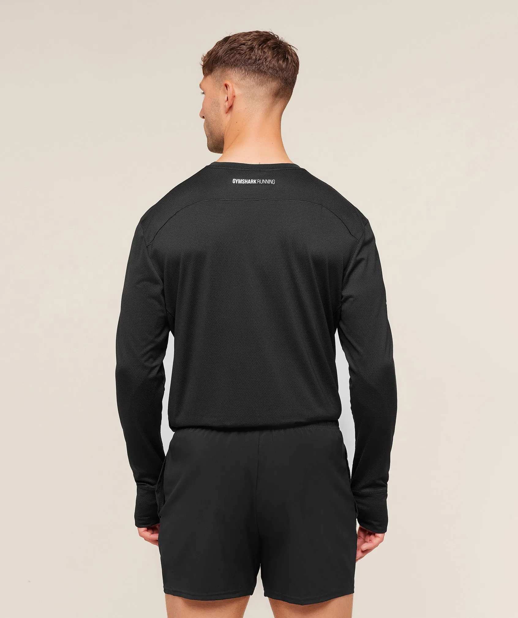 Gymshark Running Long Sleeve T-Shirt - Black sold by Gymshark product image thumbnail 3