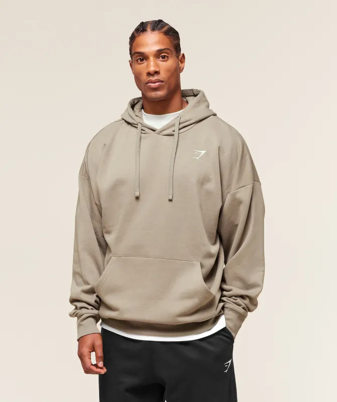 Gymshark Crest Oversized Hoodie - Linen Brown sold by Gymshark