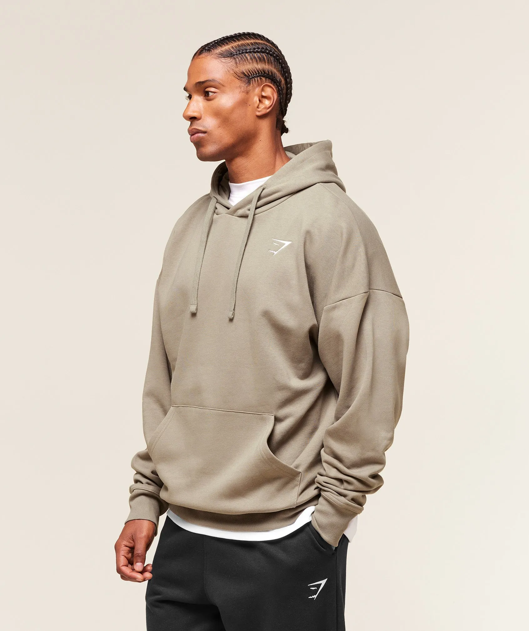 Gymshark Crest Oversized Hoodie - Linen Brown sold by Gymshark product image thumbnail 2