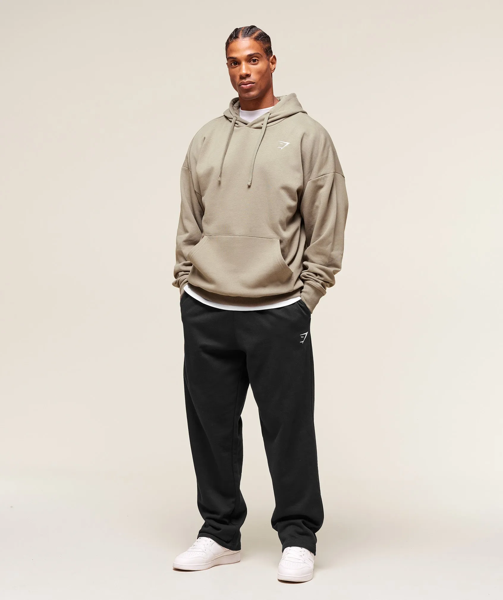 Gymshark Crest Oversized Hoodie - Linen Brown sold by Gymshark product image thumbnail 5