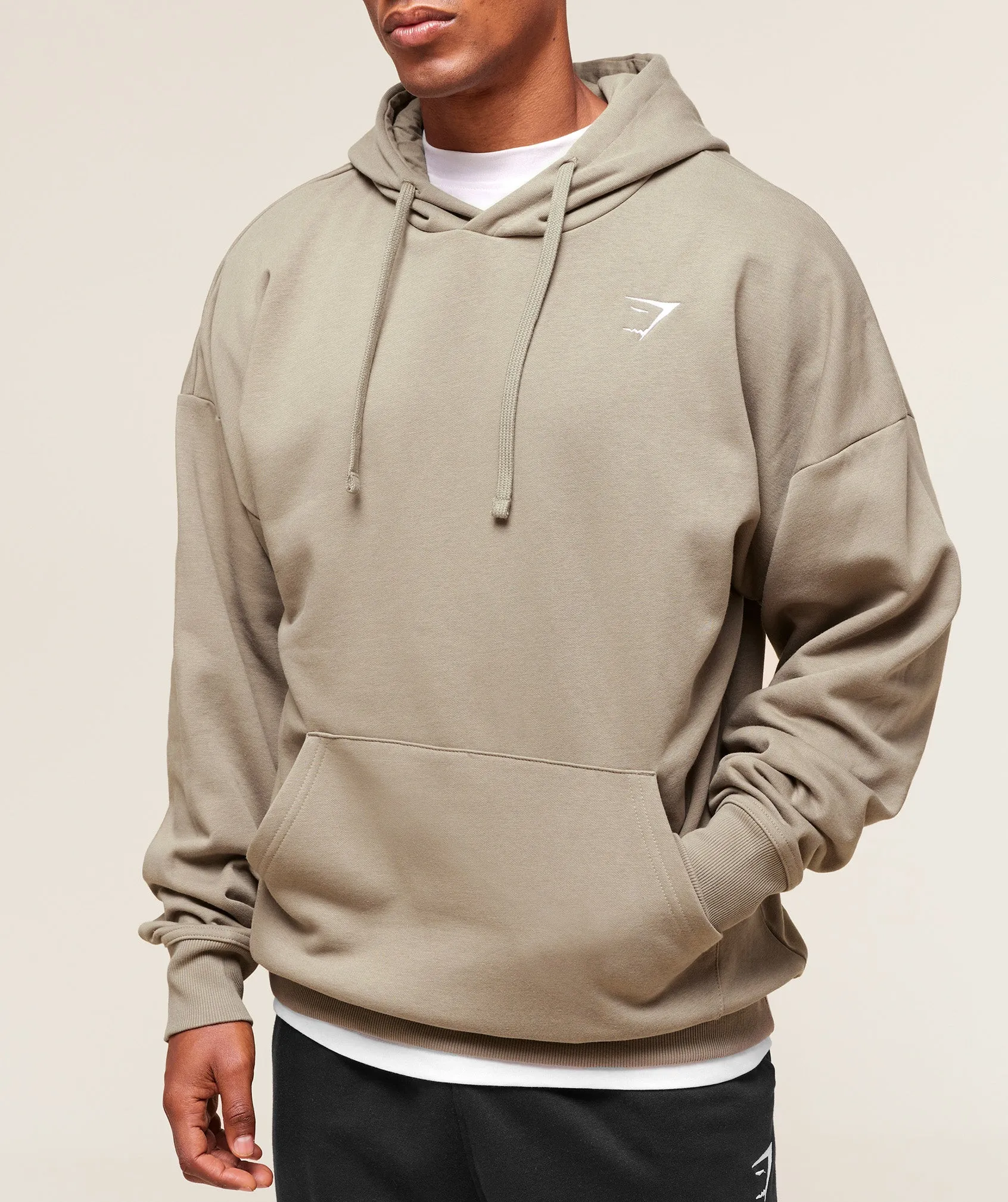 Gymshark Crest Oversized Hoodie - Linen Brown sold by Gymshark product image thumbnail 4