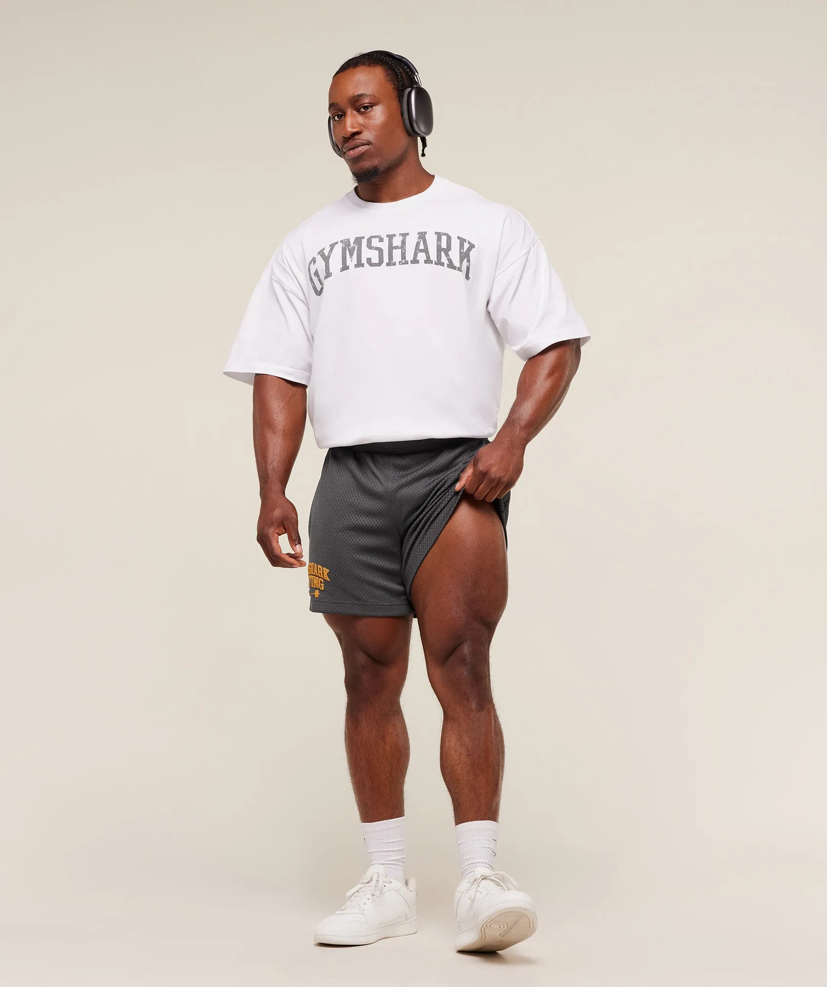 Gymshark Lifting Barbell Mesh 5" Short - Grey sold by Gymshark product image thumbnail 4