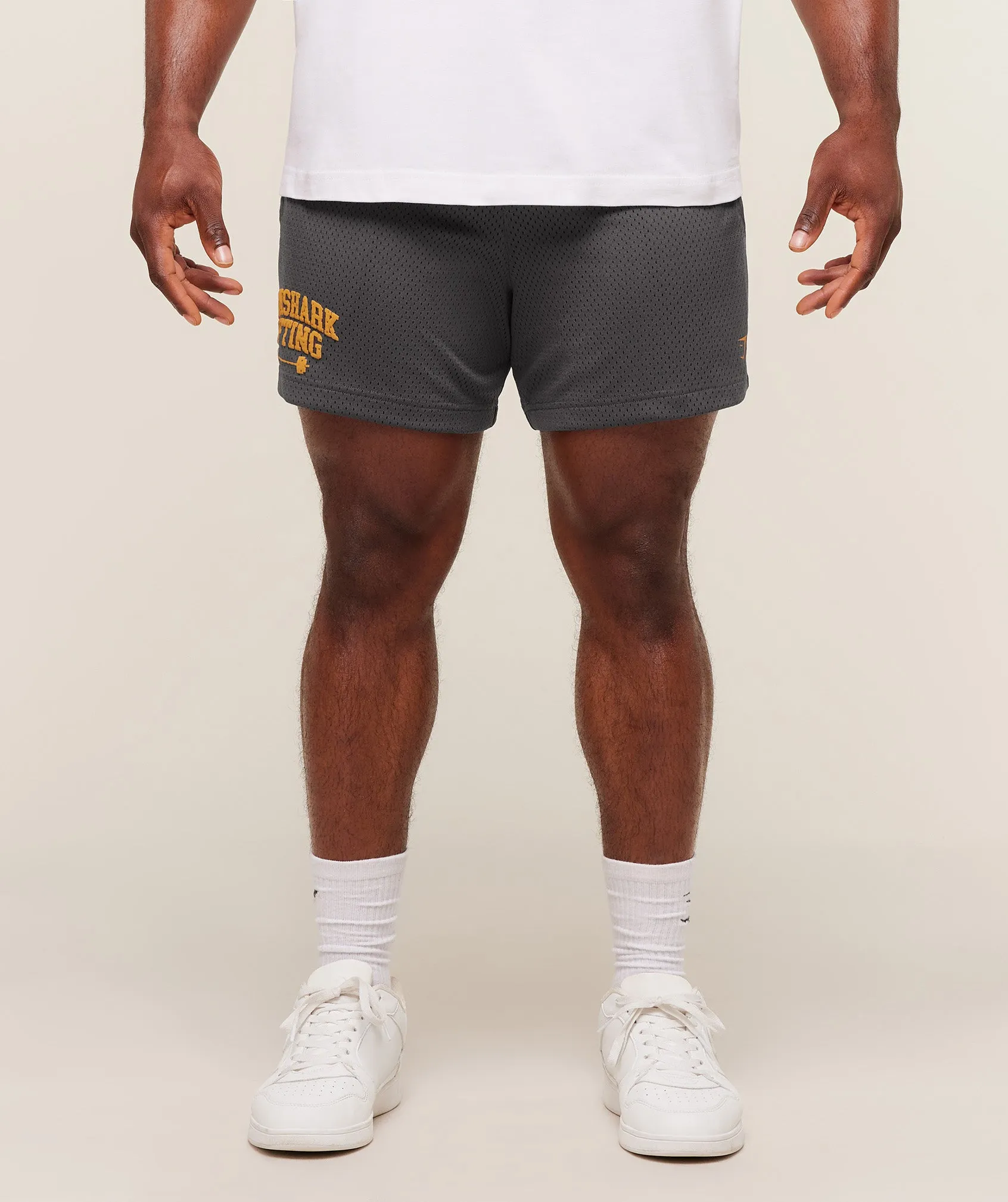 Gymshark Lifting Barbell Mesh 5" Short - Grey sold by Gymshark