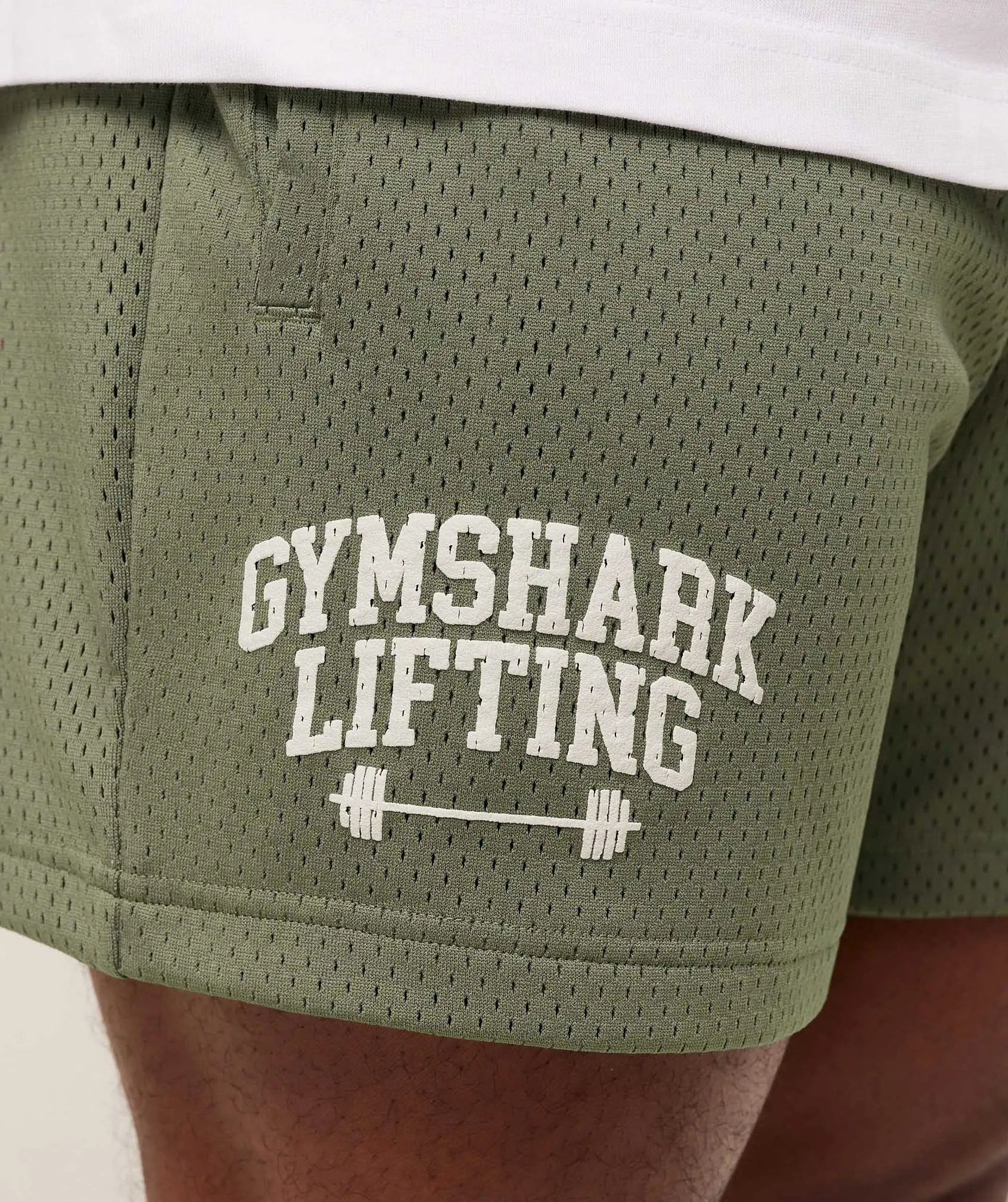 Gymshark Lifting Barbell Mesh 5" Short - Base Green sold by Gymshark product image thumbnail 5
