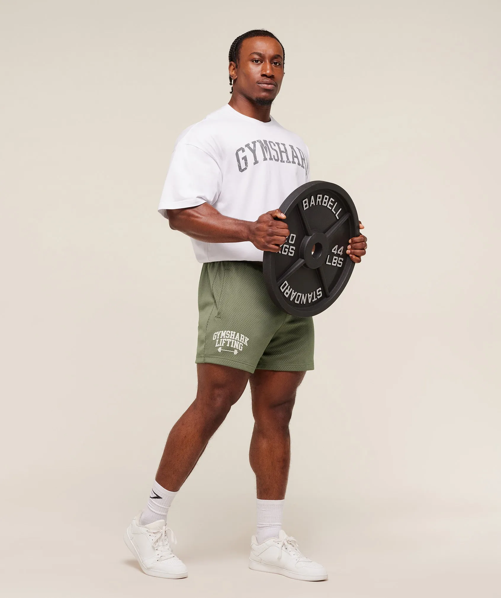 Gymshark Lifting Barbell Mesh 5" Short - Base Green sold by Gymshark product image thumbnail 4