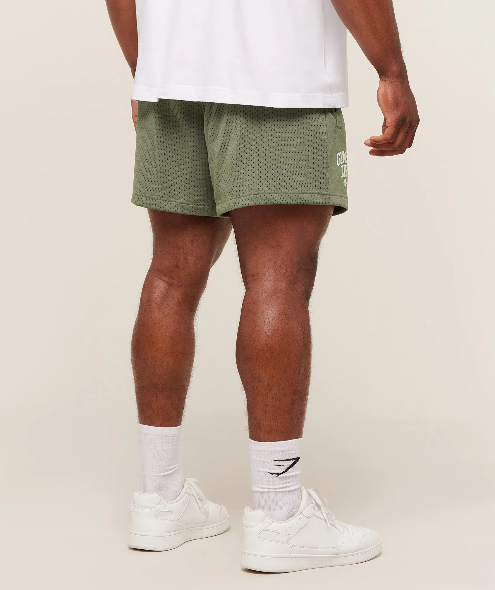 Gymshark Lifting Barbell Mesh 5" Short - Base Green sold by Gymshark product image thumbnail 2