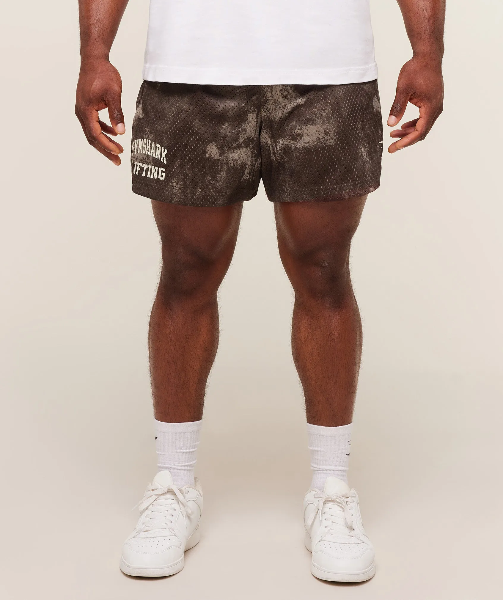 Gymshark Lifting Mesh 5" Shorts - Lifestyle Brown sold by Gymshark