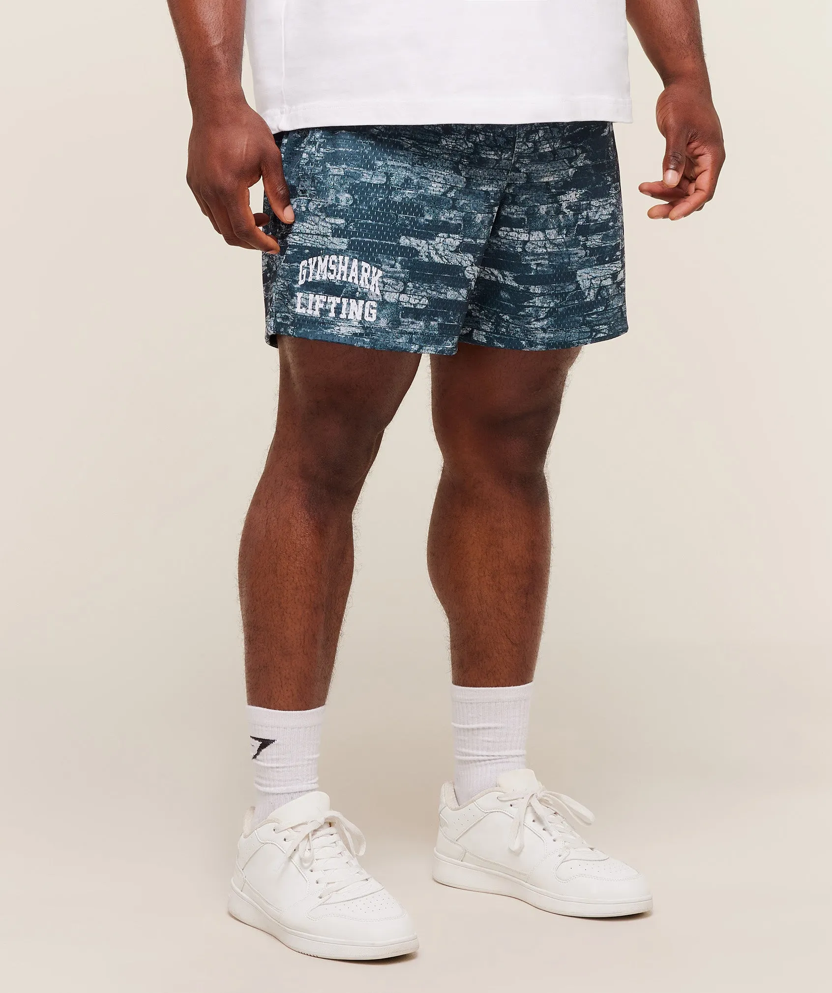 Gymshark Lifting Mesh 5" Shorts - Smoke Blue sold by Gymshark product image thumbnail 3