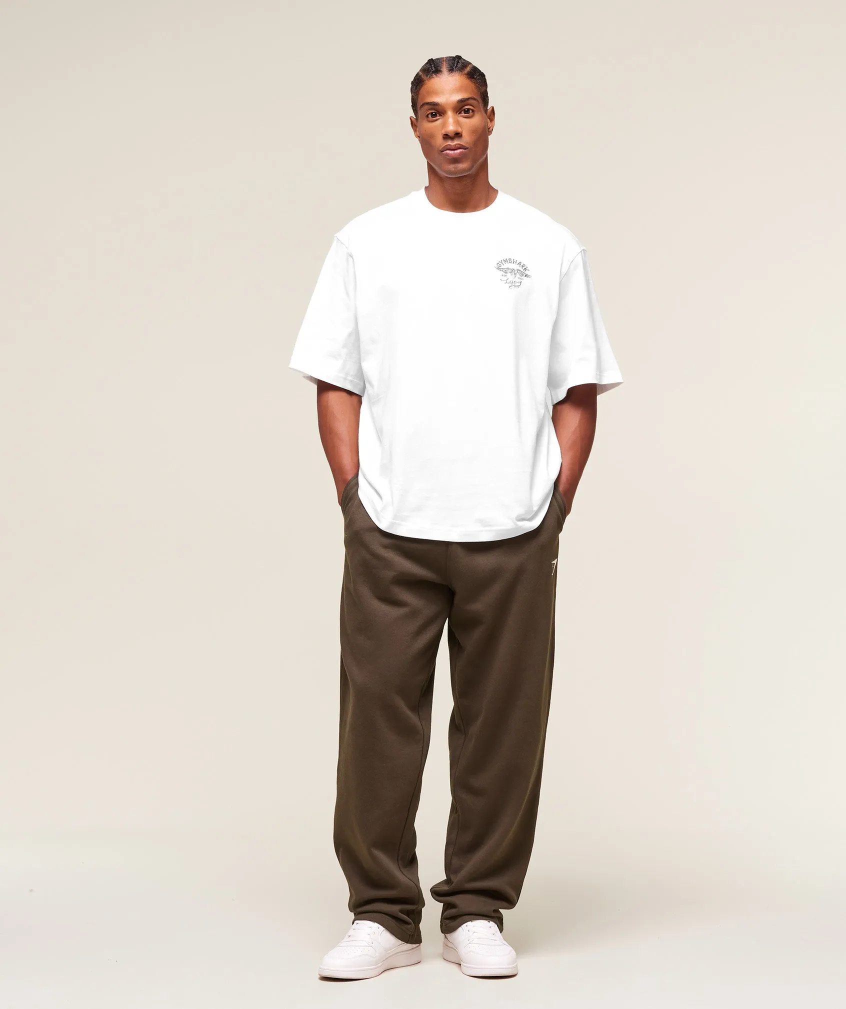 Gymshark Crest Straight Leg Joggers - Archive Brown sold by Gymshark product image thumbnail 5