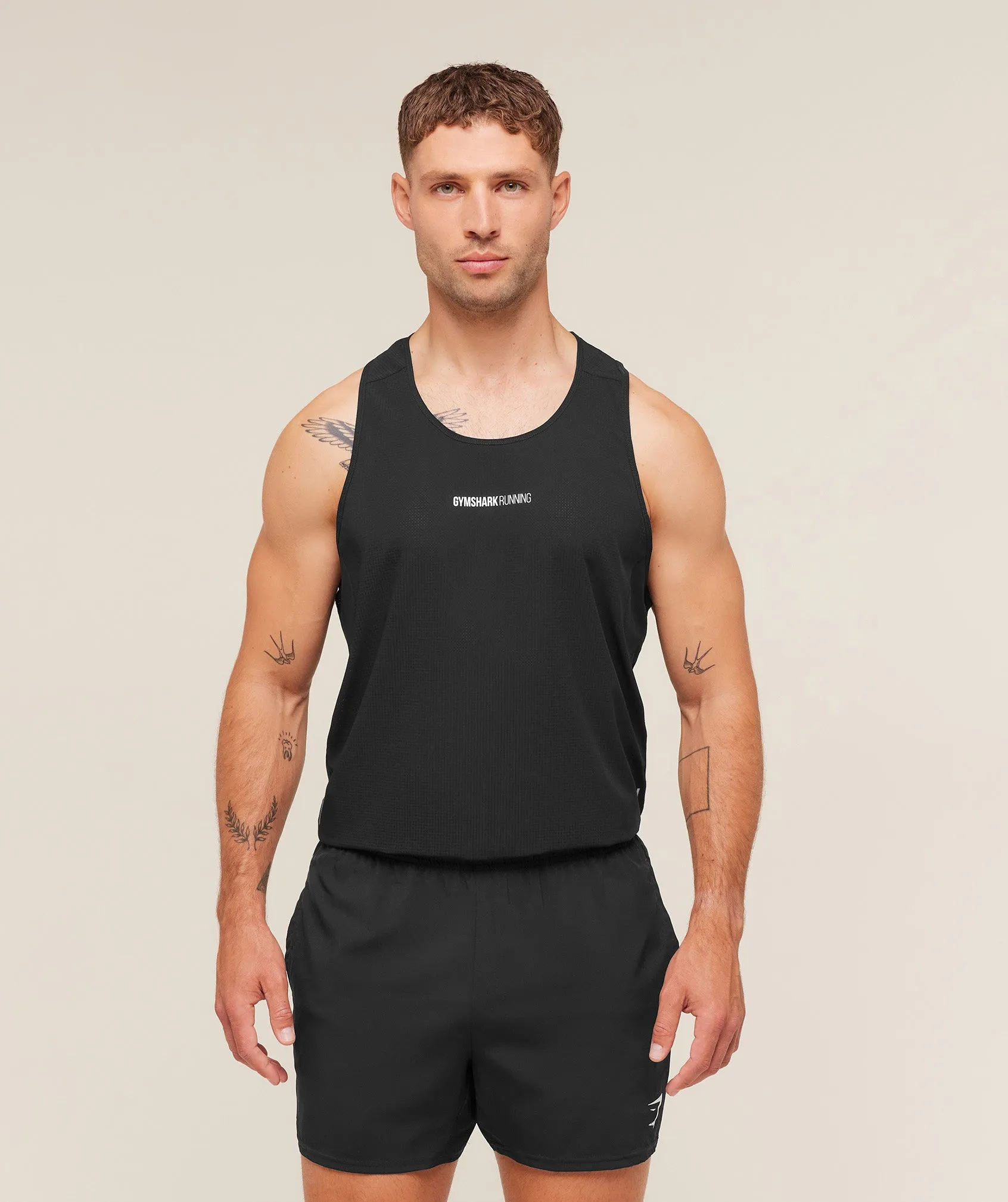 Gymshark Running Tank - Black sold by Gymshark