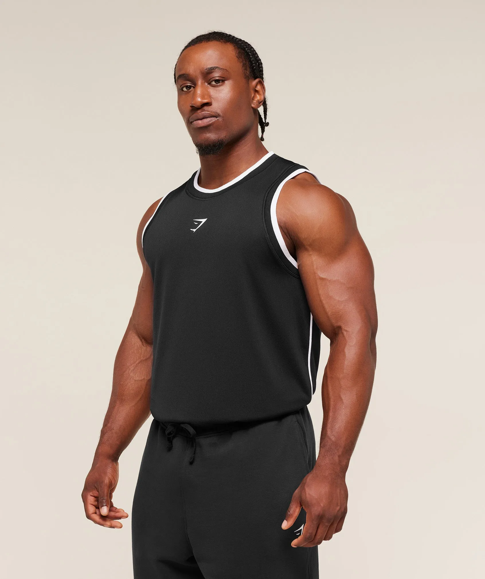 Gymshark Graphic Basketball Mesh Tank - Black sold by Gymshark product image thumbnail 3