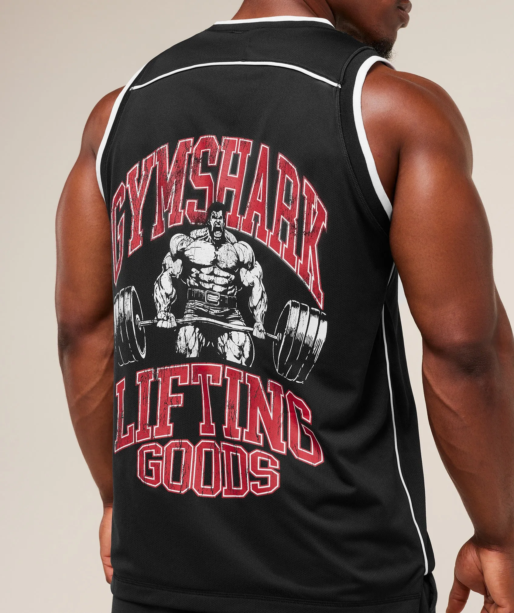 Gymshark Graphic Basketball Mesh Tank - Black sold by Gymshark product image thumbnail 4