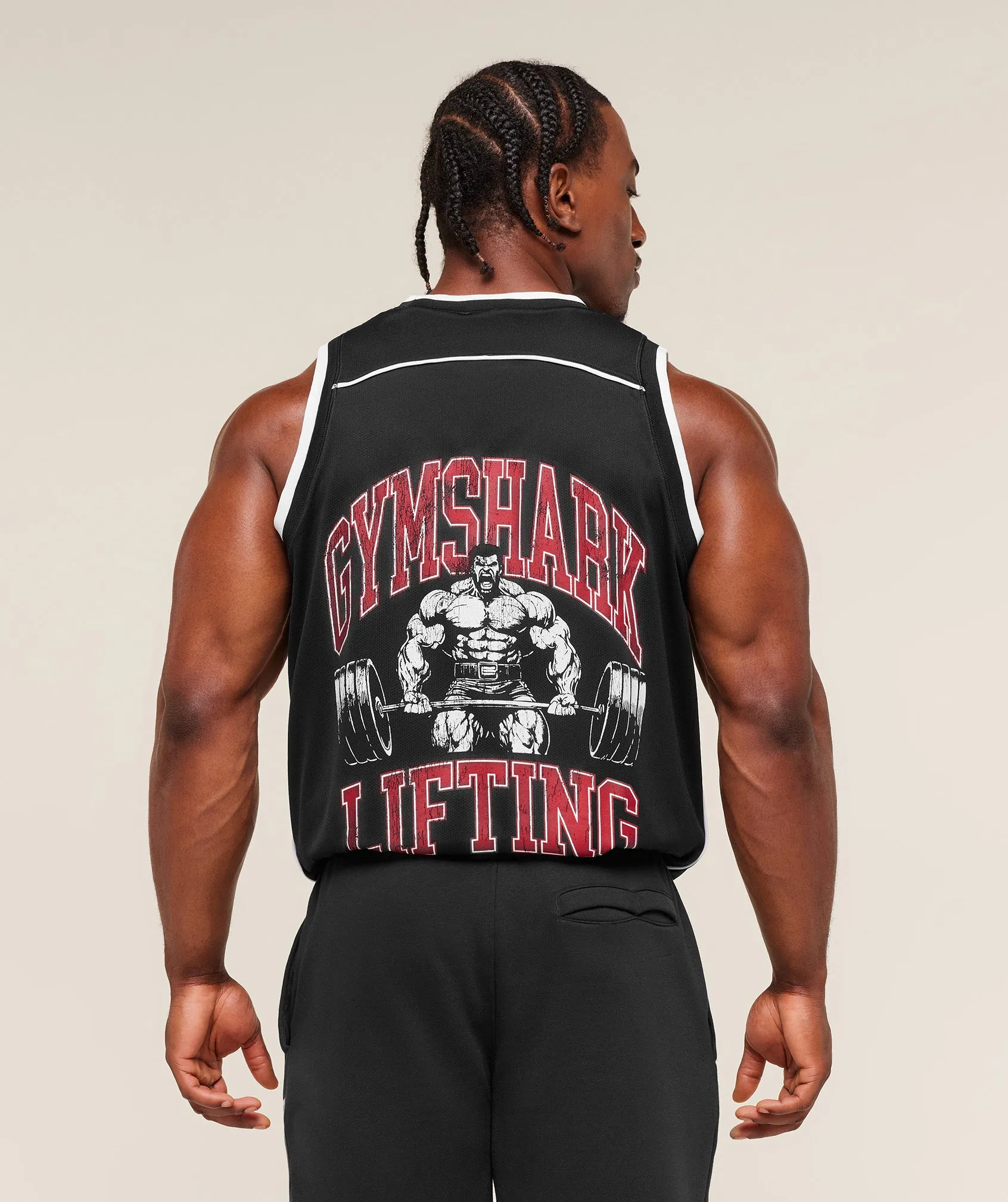 Gymshark Graphic Basketball Mesh Tank - Black sold by Gymshark product image thumbnail 5