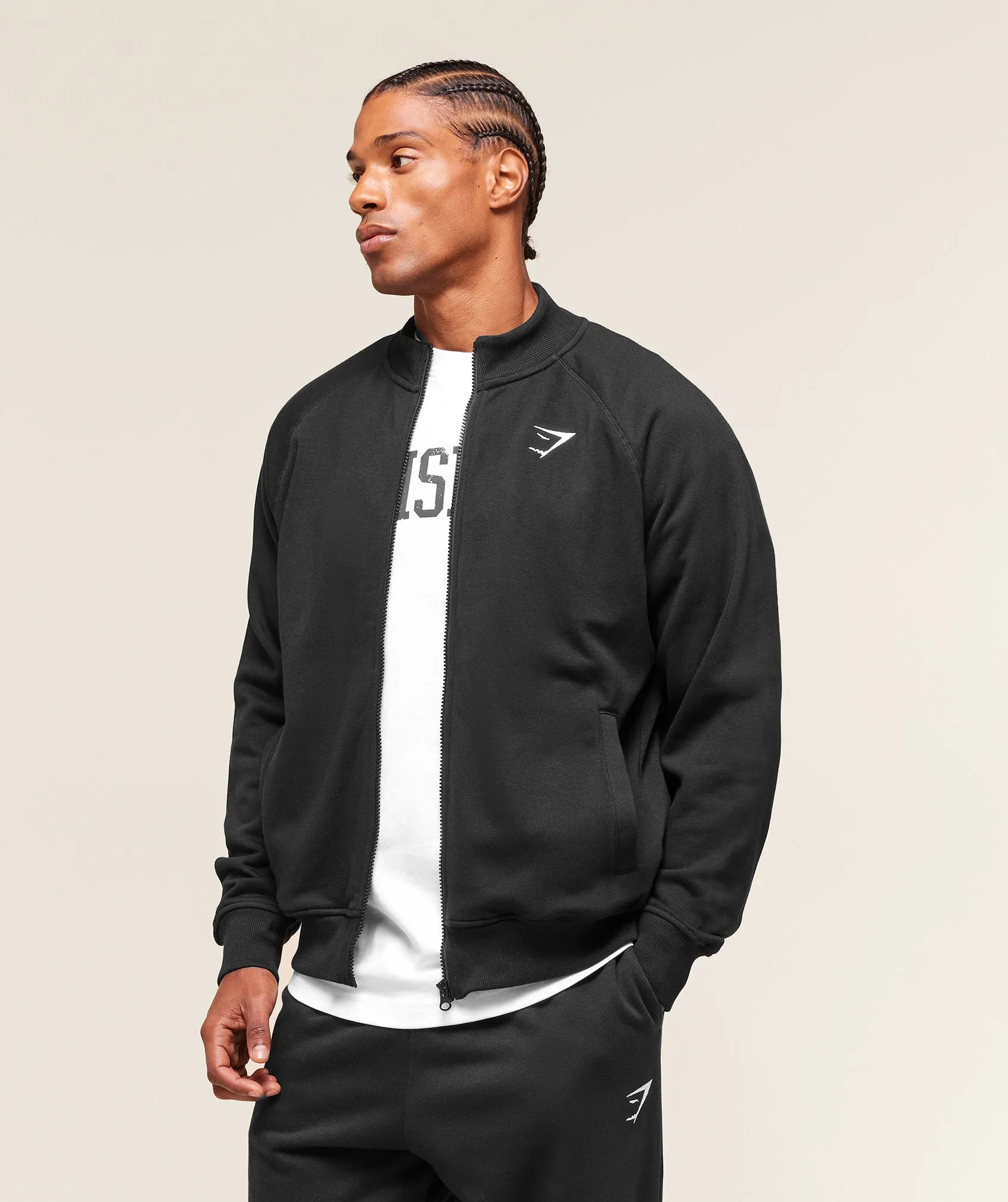 Gymshark Crest Oversized Track Jacket - Black sold by Gymshark product image thumbnail 2