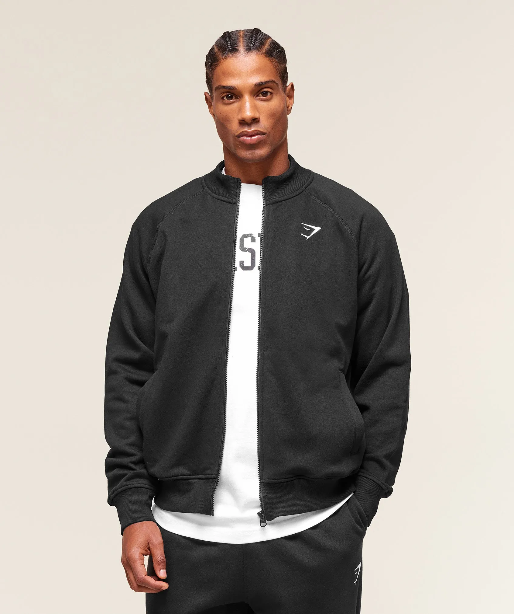 Gymshark Crest Oversized Track Jacket - Black sold by Gymshark