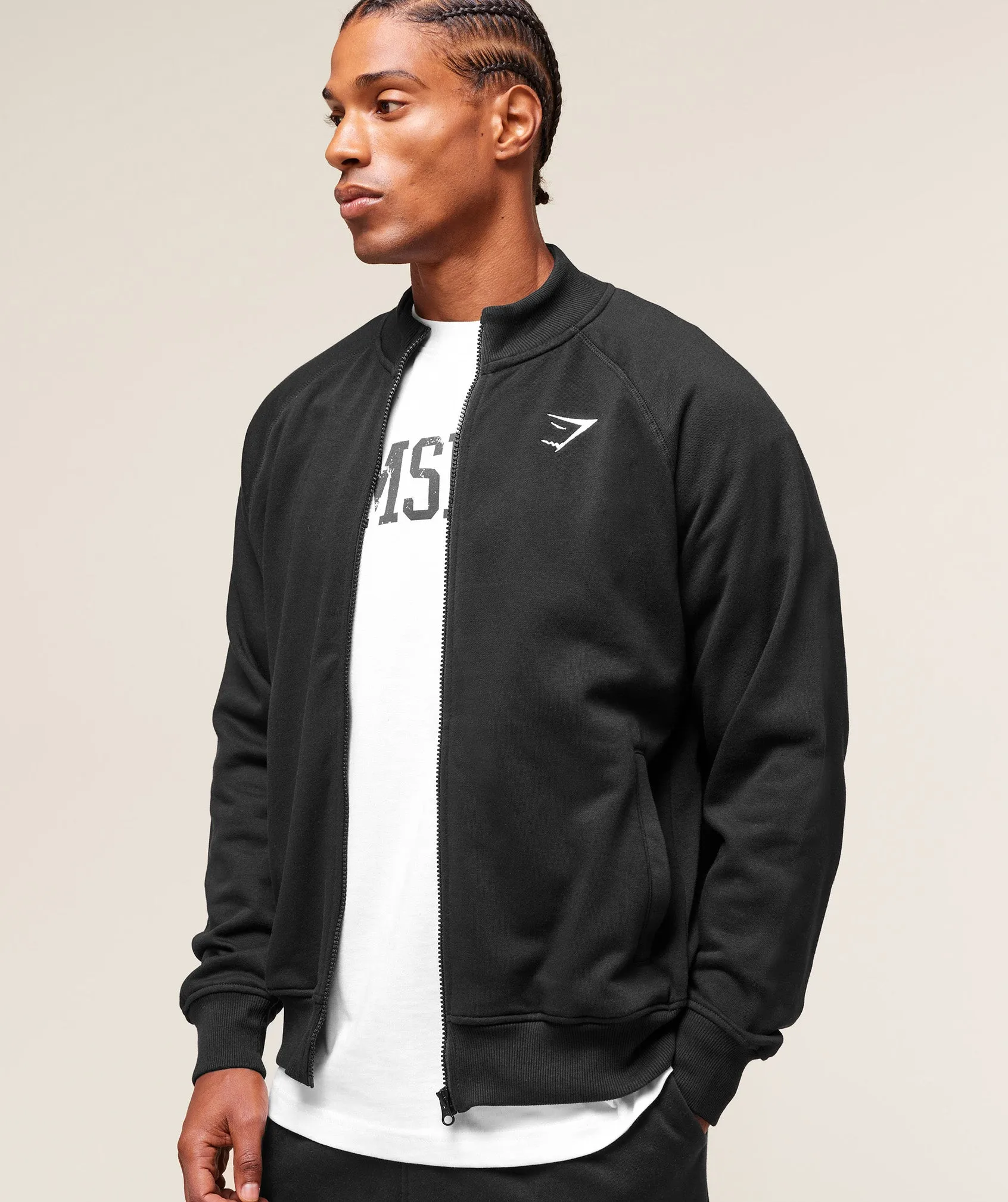 Gymshark Crest Oversized Track Jacket - Black sold by Gymshark product image thumbnail 4