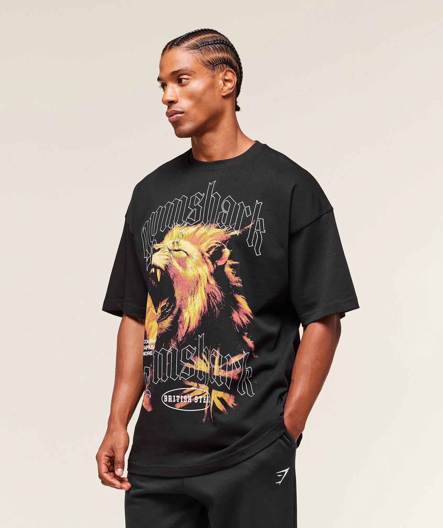 Gymshark Lion Graphic T-Shirt - Black sold by Gymshark product image thumbnail 3