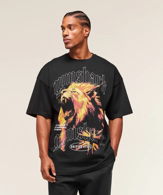 Gymshark Lion Graphic T-Shirt - Black made by Gymshark