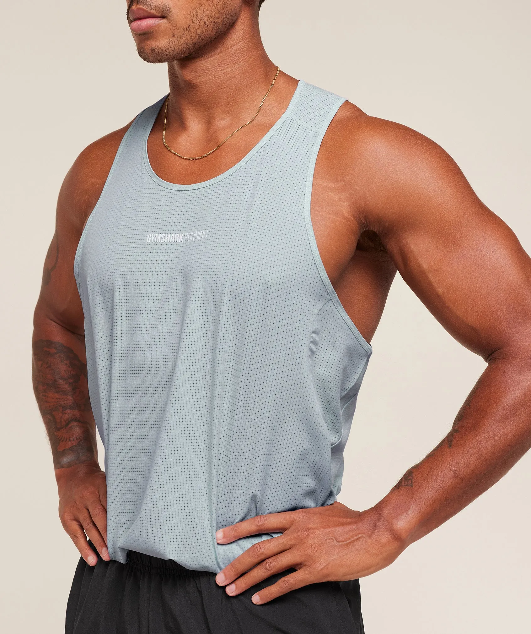 Gymshark Running Tank - Smoke Blue sold by Gymshark product image thumbnail 5