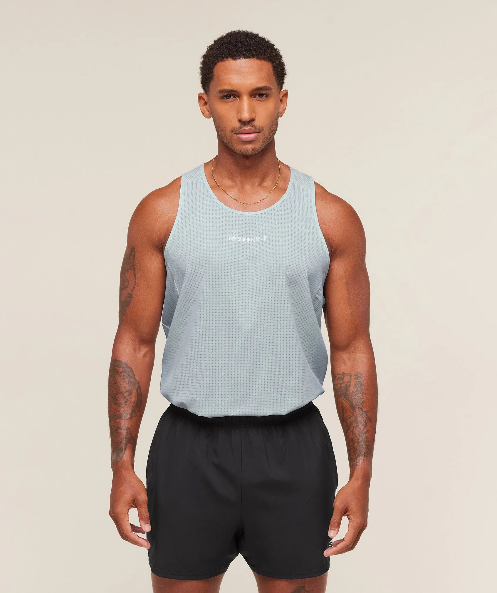 Gymshark Running Tank - Smoke Blue sold by Gymshark