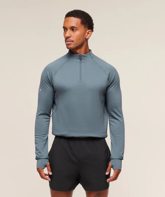 Gymshark Running 1/4 Zip - Iron Blue sold by Gymshark