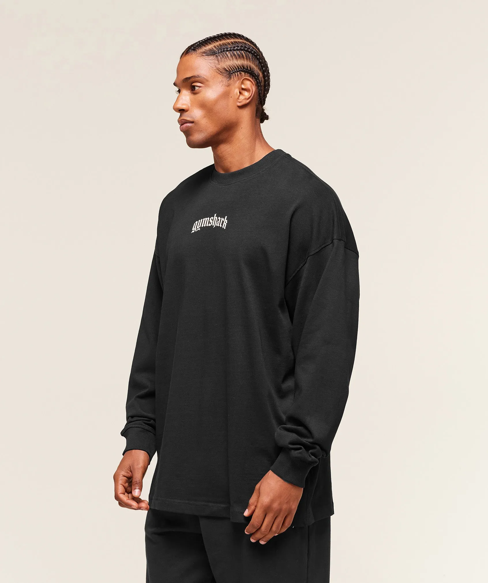 Gymshark Lion Graphic Long Sleeve T-Shirt - Black sold by Gymshark product image thumbnail 3