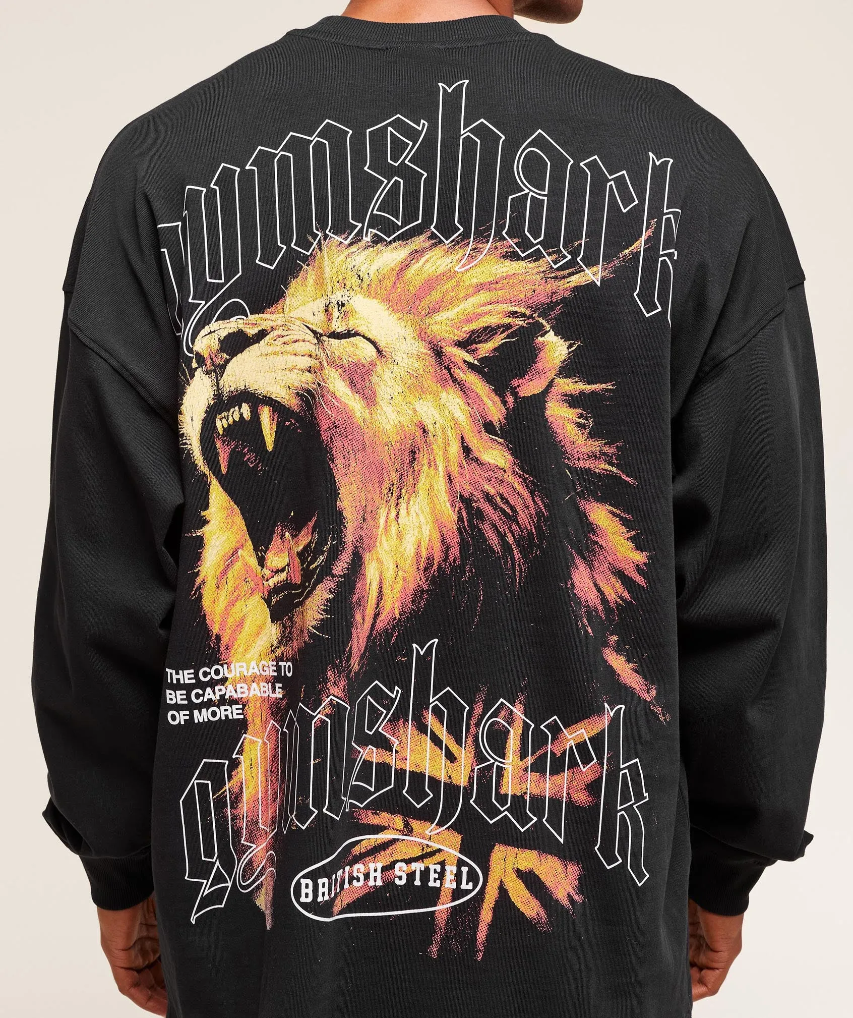Gymshark Lion Graphic Long Sleeve T-Shirt - Black sold by Gymshark product image thumbnail 4