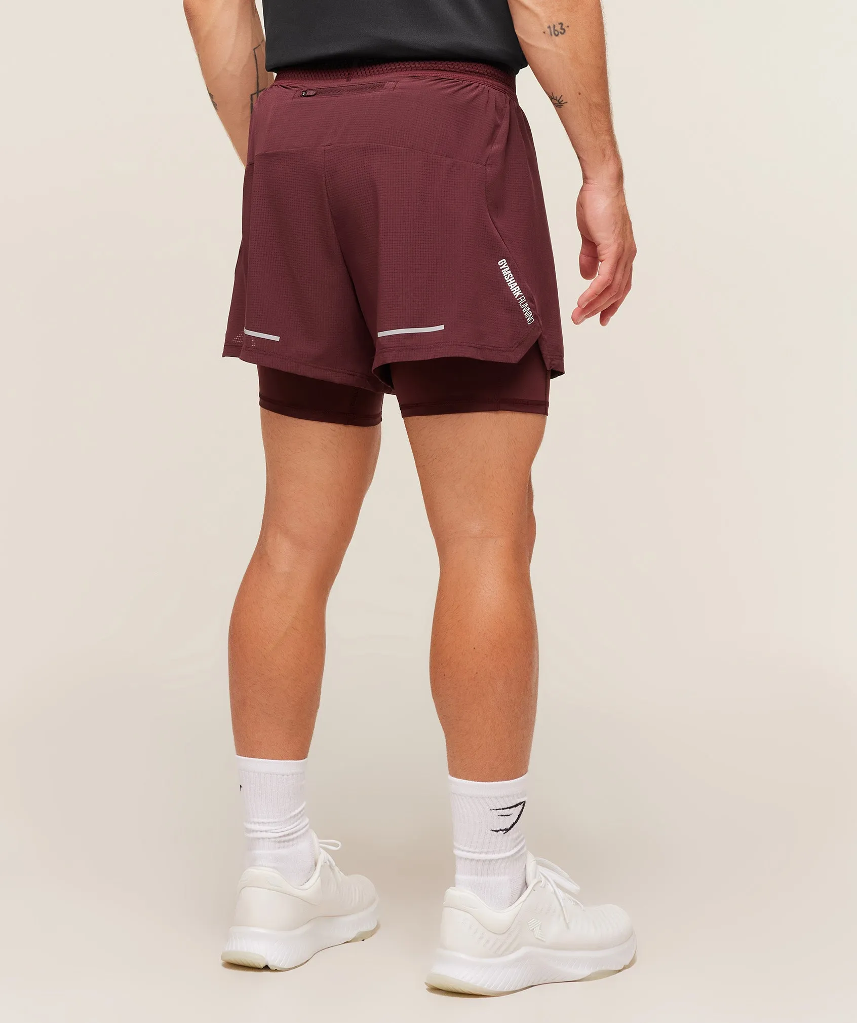 Gymshark Running 4" 2in1 Shorts - Rich Maroon sold by Gymshark product image thumbnail 2