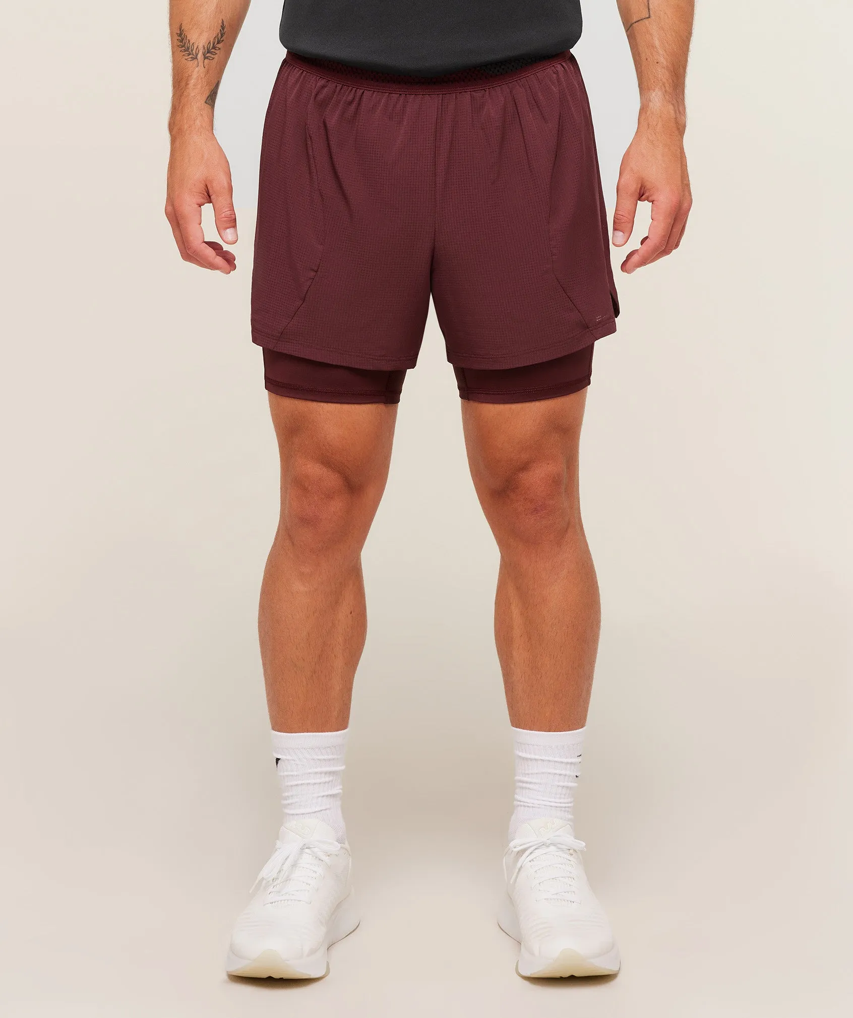 Gymshark Running 4" 2in1 Shorts - Rich Maroon sold by Gymshark