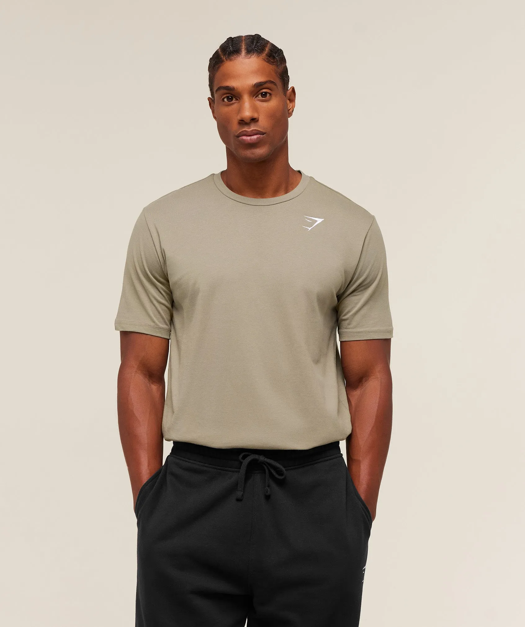 Gymshark Crest T-Shirt - Linen Brown sold by Gymshark