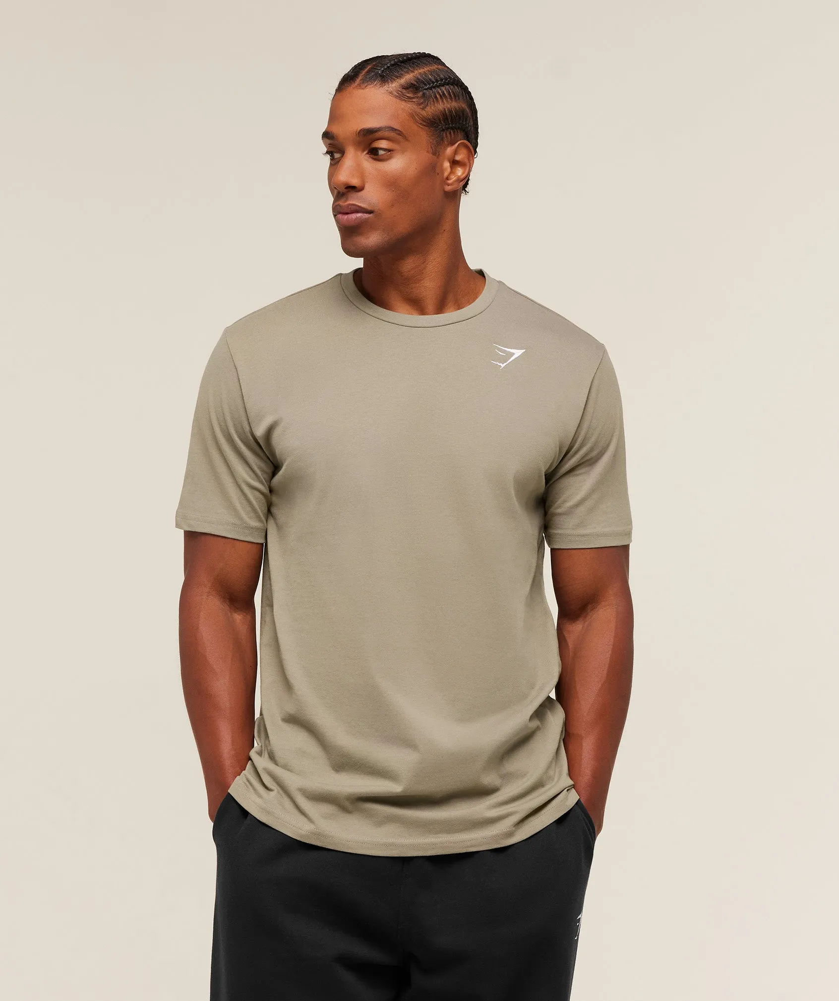 Gymshark Crest T-Shirt - Linen Brown sold by Gymshark product image thumbnail 5