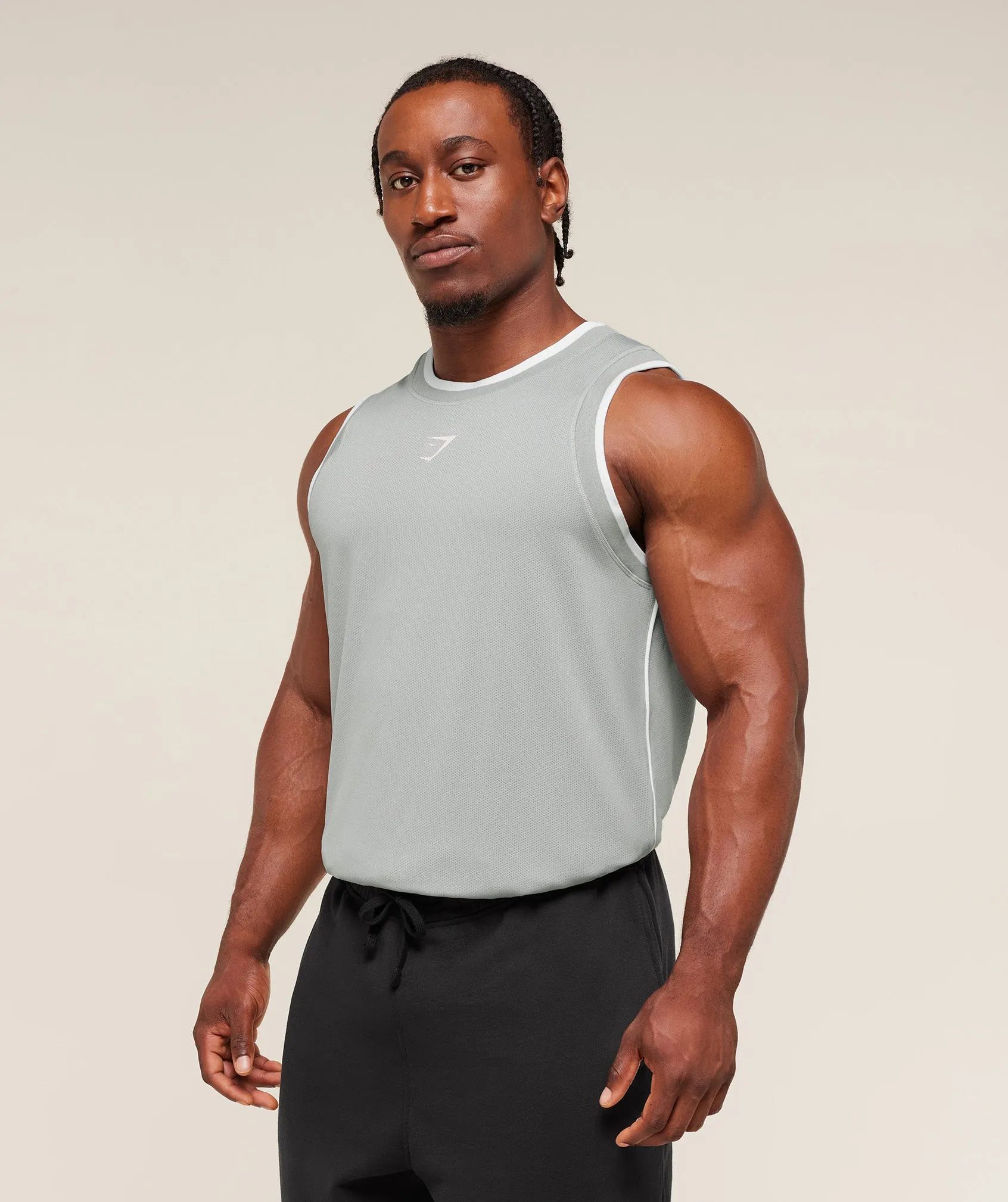 Gymshark Graphic Basketball Mesh Tank - Silver Grey sold by Gymshark product image thumbnail 3