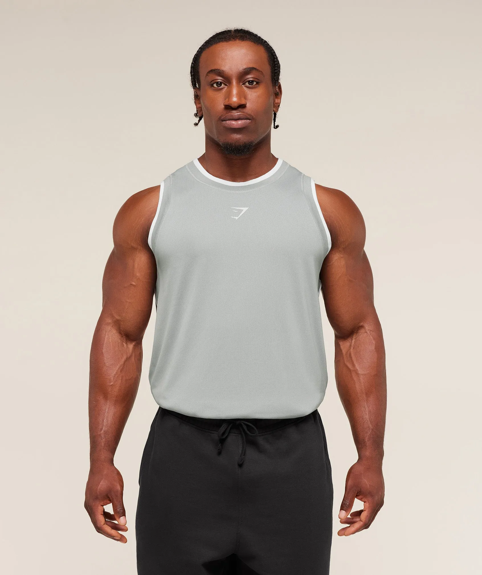 Gymshark Graphic Basketball Mesh Tank - Silver Grey sold by Gymshark product image thumbnail 2