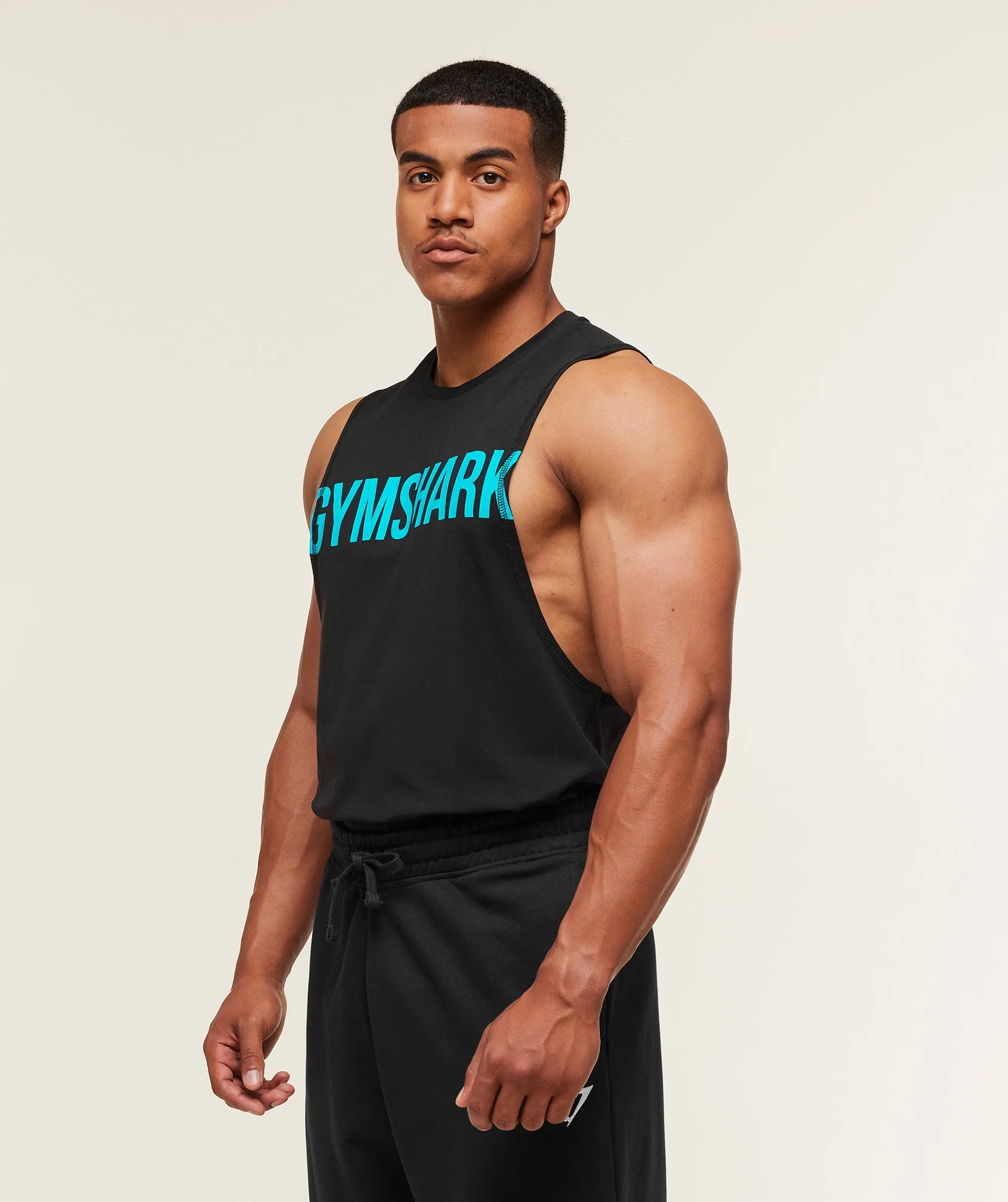 Gymshark Prime Drop Arm Tank - Black/Brand Blue sold by Gymshark product image thumbnail 3