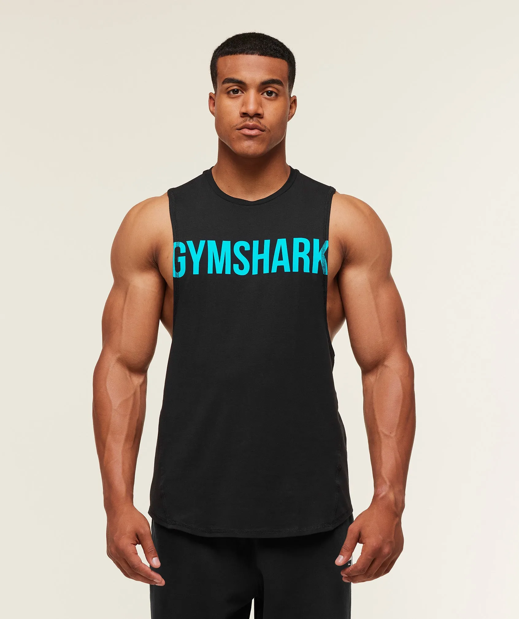 Gymshark Prime Drop Arm Tank - Black/Brand Blue sold by Gymshark product image thumbnail 5