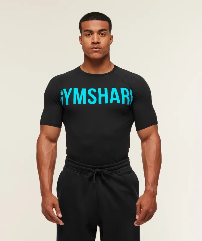 Gymshark Prime T-Shirt - Black/Brand Blue sold by Gymshark