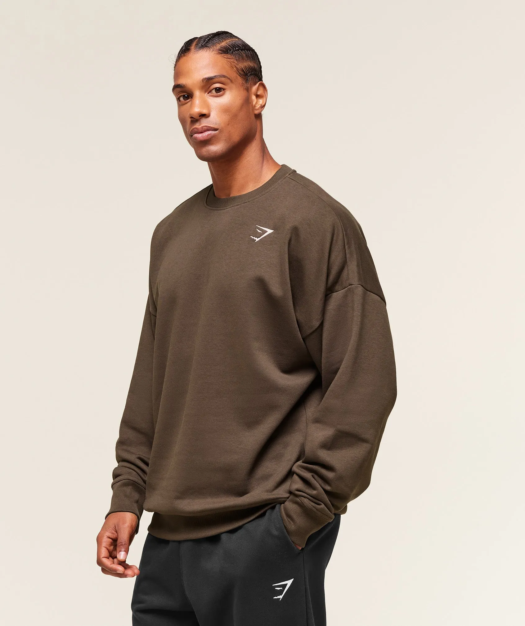 Gymshark Crest Oversized Crew - Archive Brown sold by Gymshark product image thumbnail 2