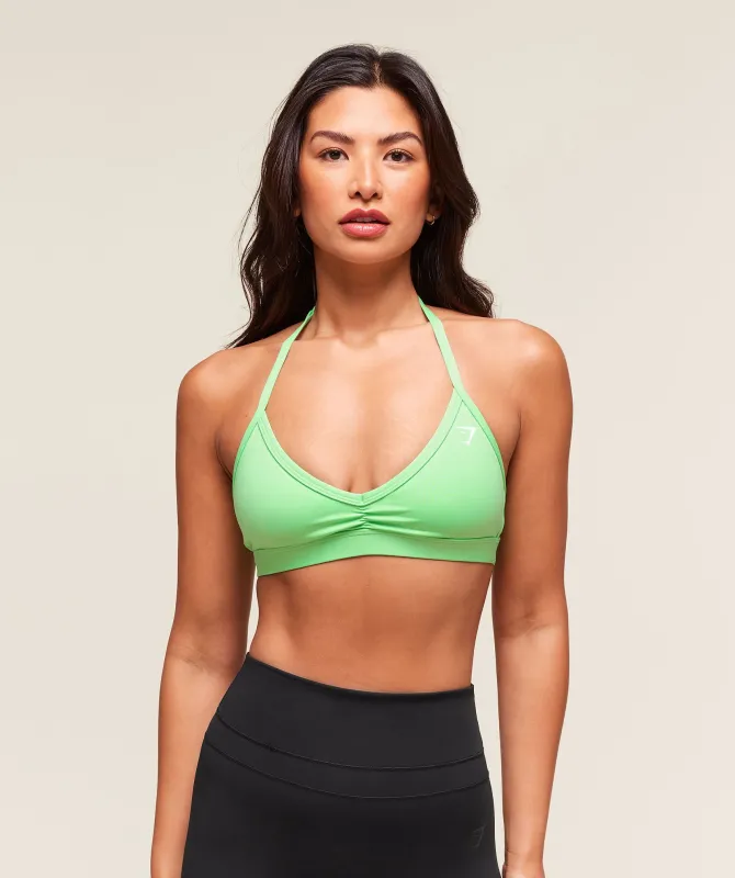 Gymshark Minimal Halterneck Sports Bra - Active Green sold by Gymshark