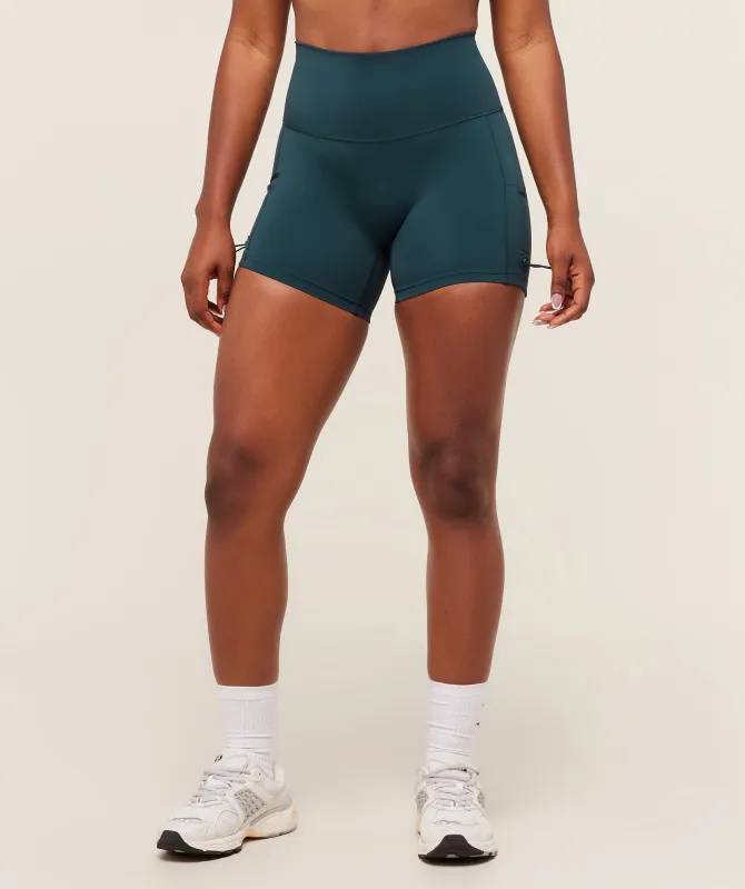 Gymshark Legacy Logo Tight Shorts - Deep Petrol Blue sold by Gymshark