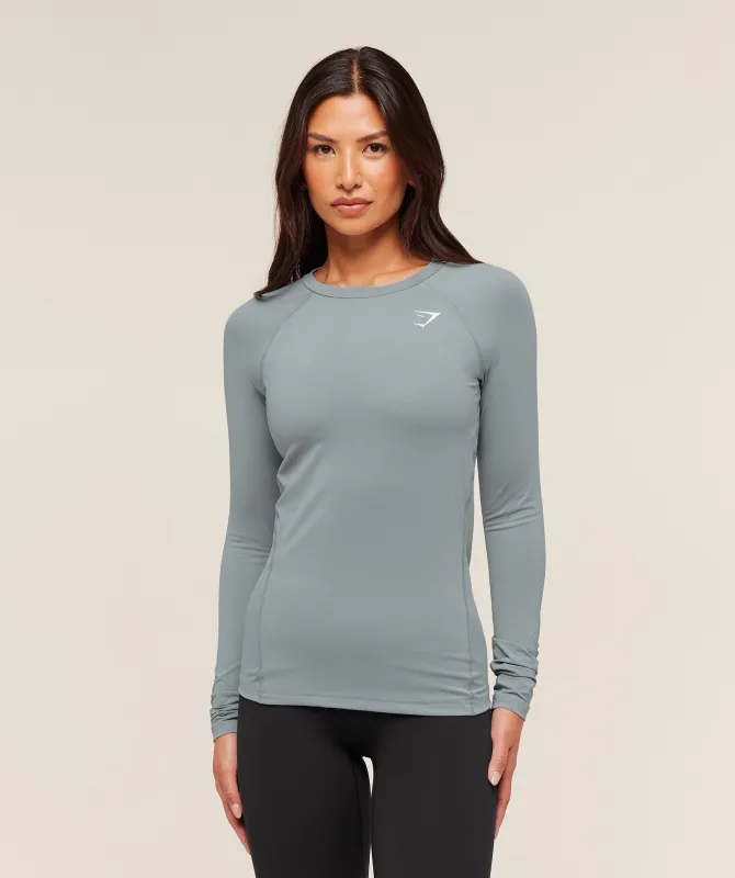Gymshark Training Baselayer Long Sleeve Top - Denim Grey sold by Gymshark