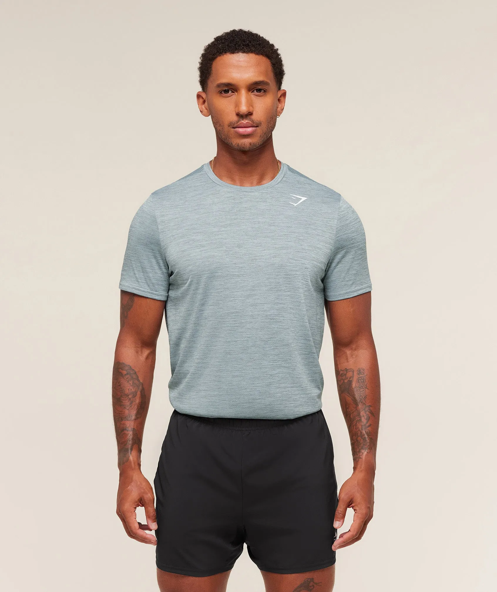 Gymshark Arrival Regular Fit T-Shirt - Smoke Blue/Denim Grey sold by Gymshark
