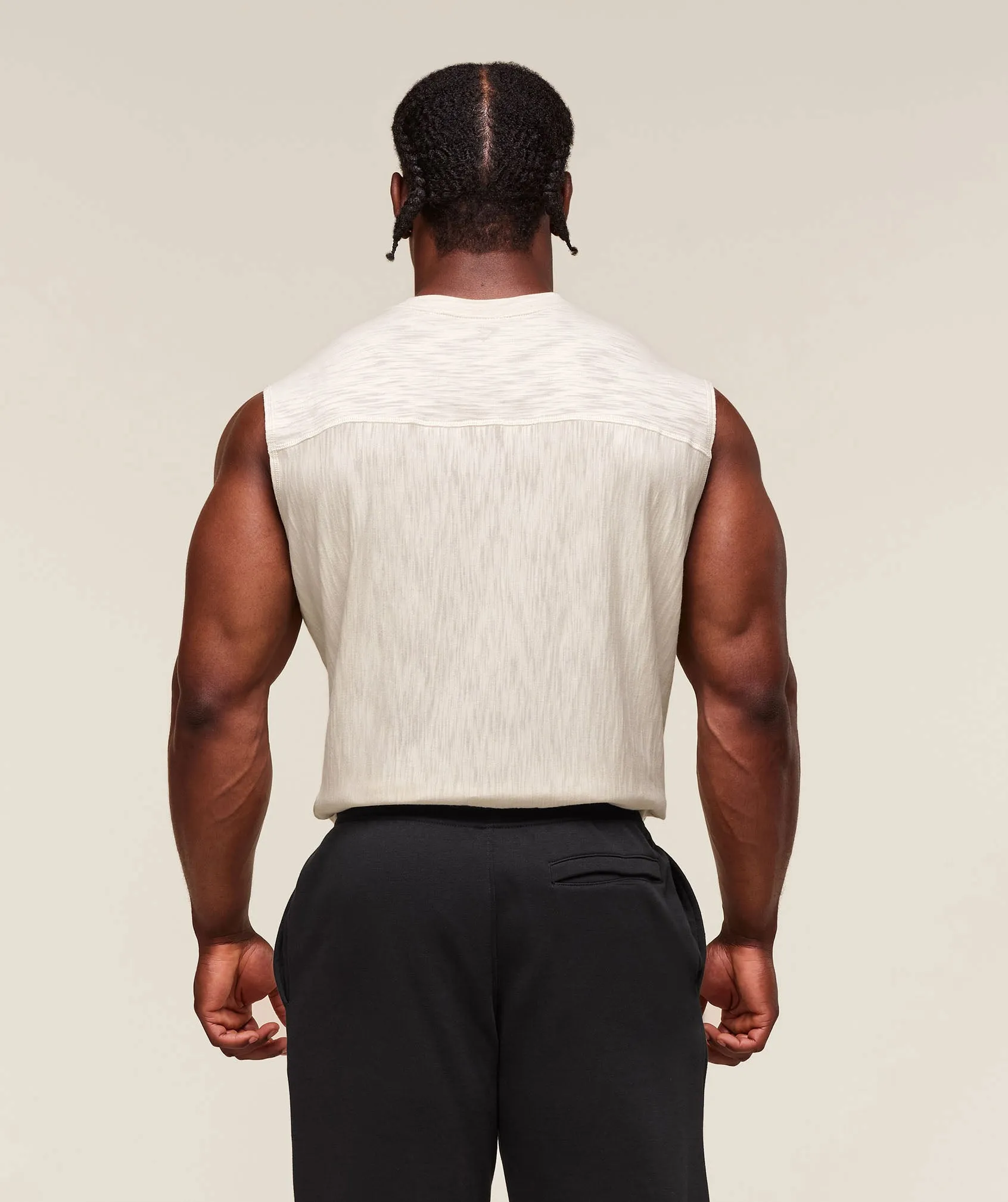 Gymshark Lightweight Slub Textured Tank - Oat White sold by Gymshark product image thumbnail 2