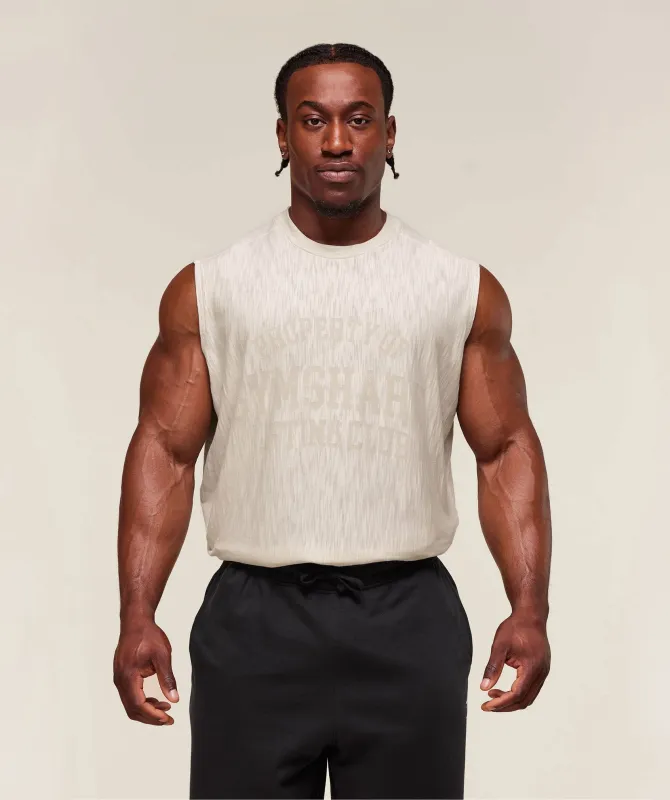 Gymshark Lightweight Slub Textured Tank - Oat White sold by Gymshark