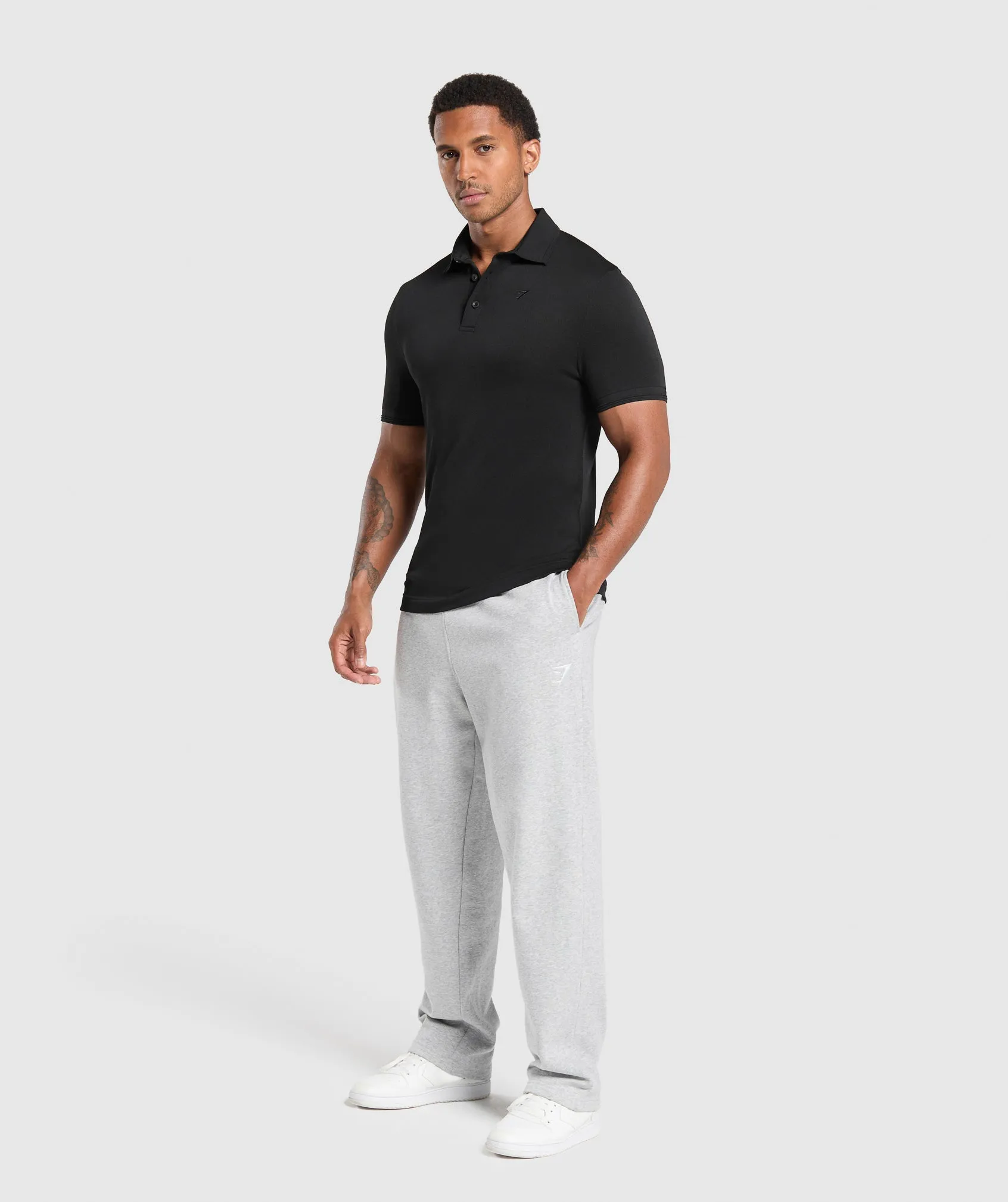 Gymshark Flat Knit Polo Shirt - Black sold by Gymshark product image thumbnail 4