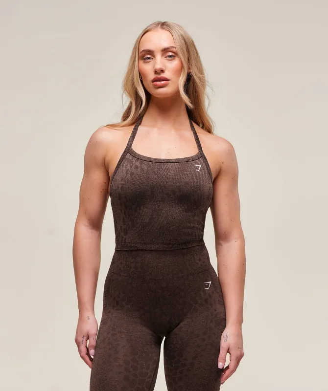 Gymshark Adapt Animal X Whitney Seamless Midi Tank - Soft Brown/Archive Brown sold by Gymshark