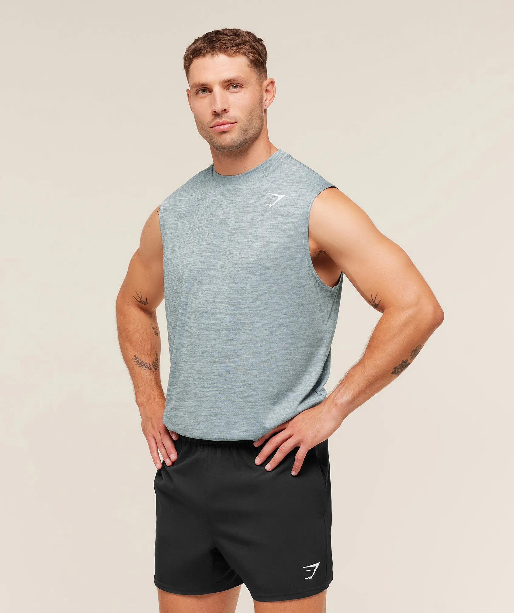 Gymshark Arrival Oversized Tank - Smoke Blue/Denim Grey sold by Gymshark product image thumbnail 3