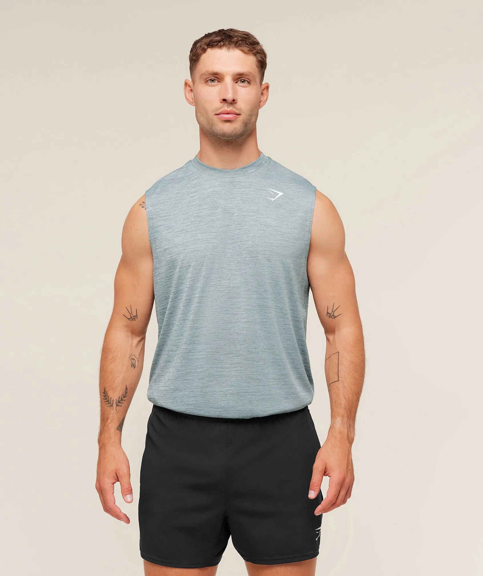 Gymshark Arrival Oversized Tank - Smoke Blue/Denim Grey sold by Gymshark