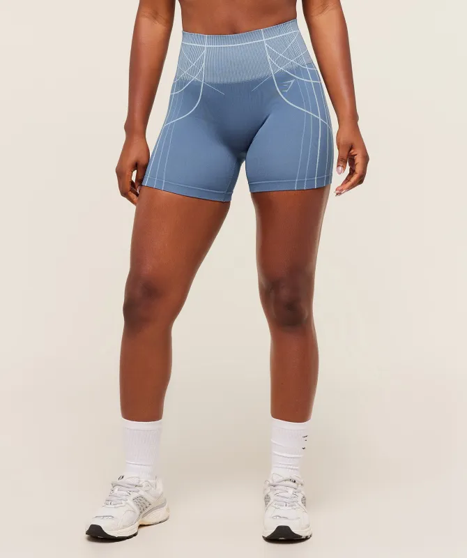 Gymshark Apex Seamless Shorts - Worn Blue/Gentle Blue sold by Gymshark