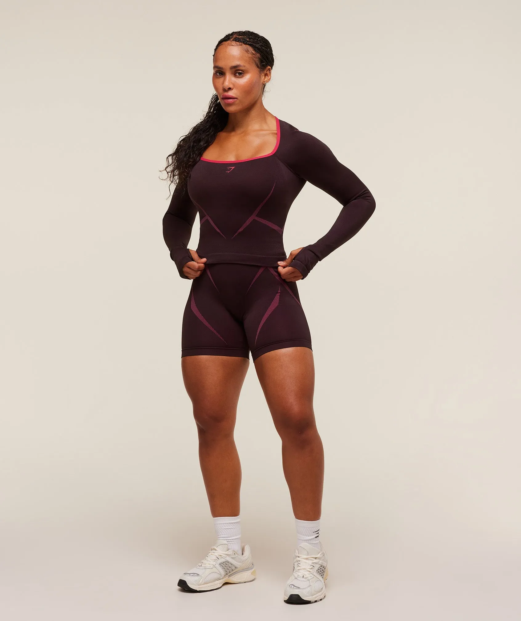 Gymshark Apex Lift Seamless Short - Cherry Purple/Build Pink sold by Gymshark product image thumbnail 4